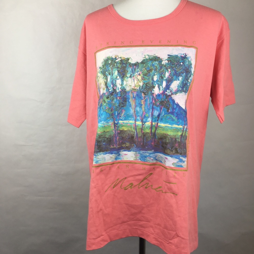 Spring Evening Floral Art Watercolor Pink Tee